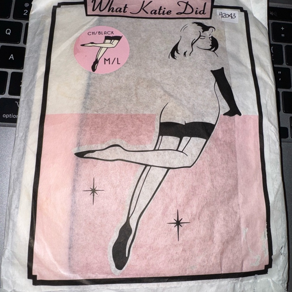 What Katie Did Black and champagne Stockings size medium/large